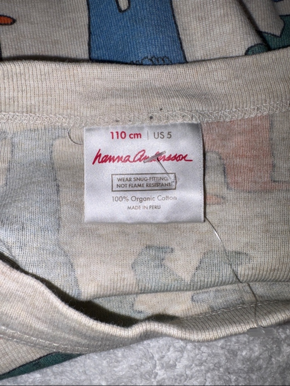 Hanna Andersson Kids summer Beige Bear Print Pajama Set organic 110 cm us 5 - Picture 8 of 8